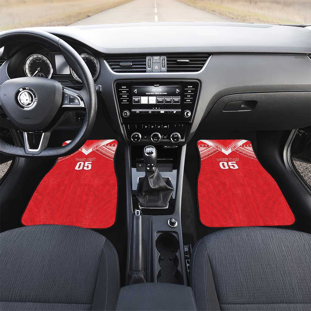 Tahiti Football Car Mats Coat Of Arms Polynesian Tribal Pattern