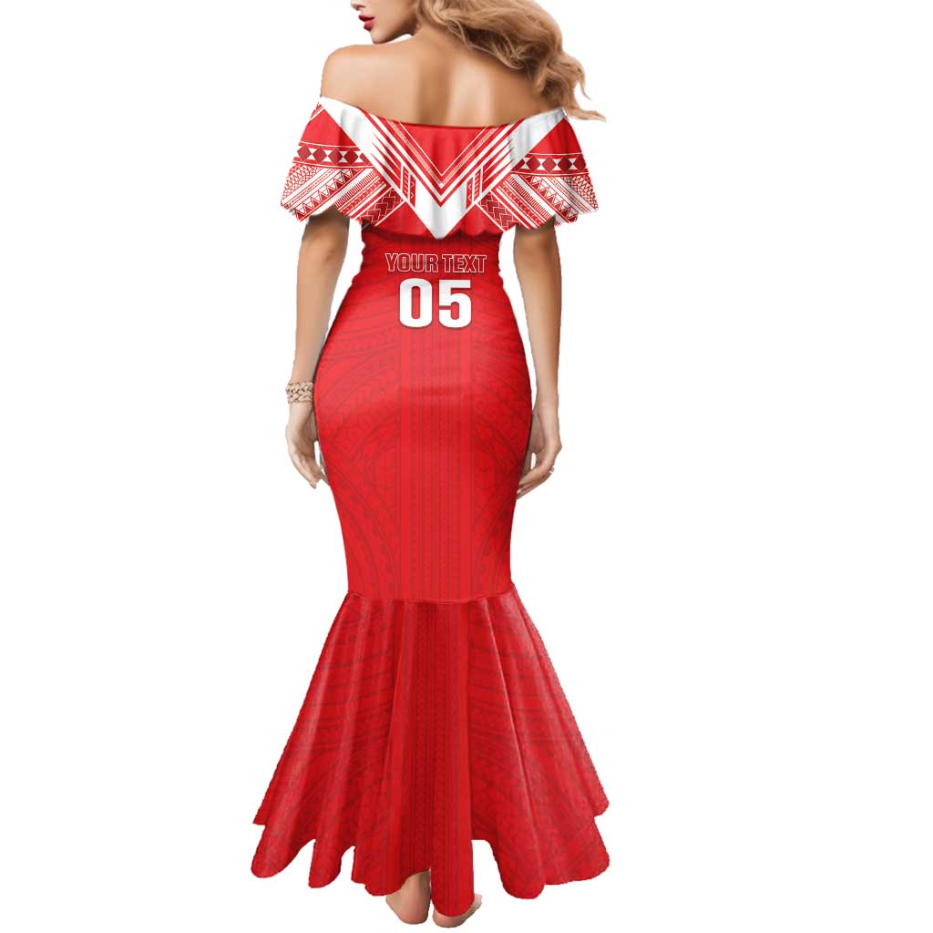 Custom Tahiti Football Family Matching Mermaid Dress and Hawaiian Shirt Coat Of Arms Polynesian Tribal Pattern LT05 - Polynesian Pride