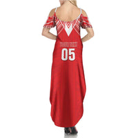 Custom Tahiti Football Family Matching Summer Maxi Dress and Hawaiian Shirt Coat Of Arms Polynesian Tribal Pattern LT05 - Polynesian Pride
