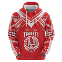 Custom Tahiti Football Hoodie Coat Of Arms Polynesian Tribal Pattern