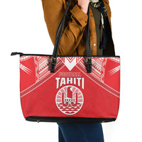 Tahiti Football Leather Tote Bag Coat Of Arms Polynesian Tribal Pattern LT05 - Polynesian Pride