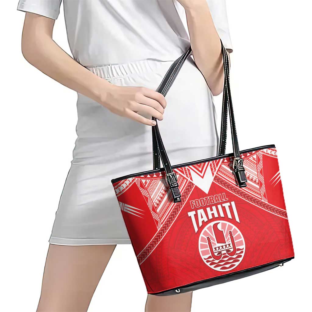 Tahiti Football Leather Tote Bag Coat Of Arms Polynesian Tribal Pattern LT05 - Polynesian Pride