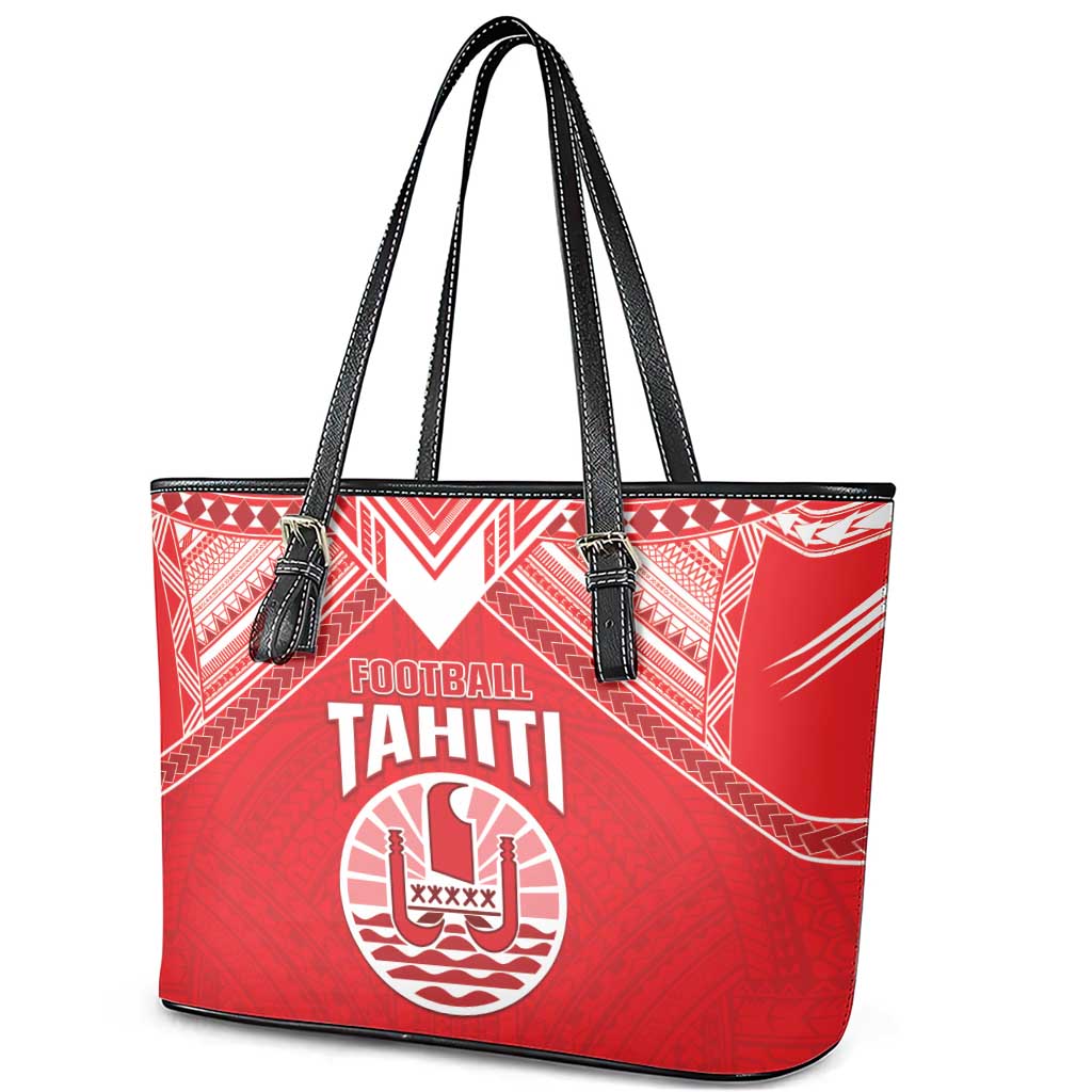 Tahiti Football Leather Tote Bag Coat Of Arms Polynesian Tribal Pattern LT05 - Polynesian Pride