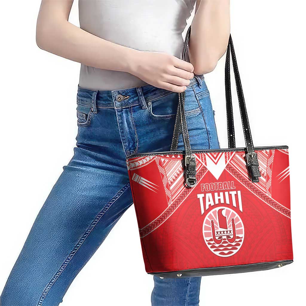 Tahiti Football Leather Tote Bag Coat Of Arms Polynesian Tribal Pattern LT05 - Polynesian Pride