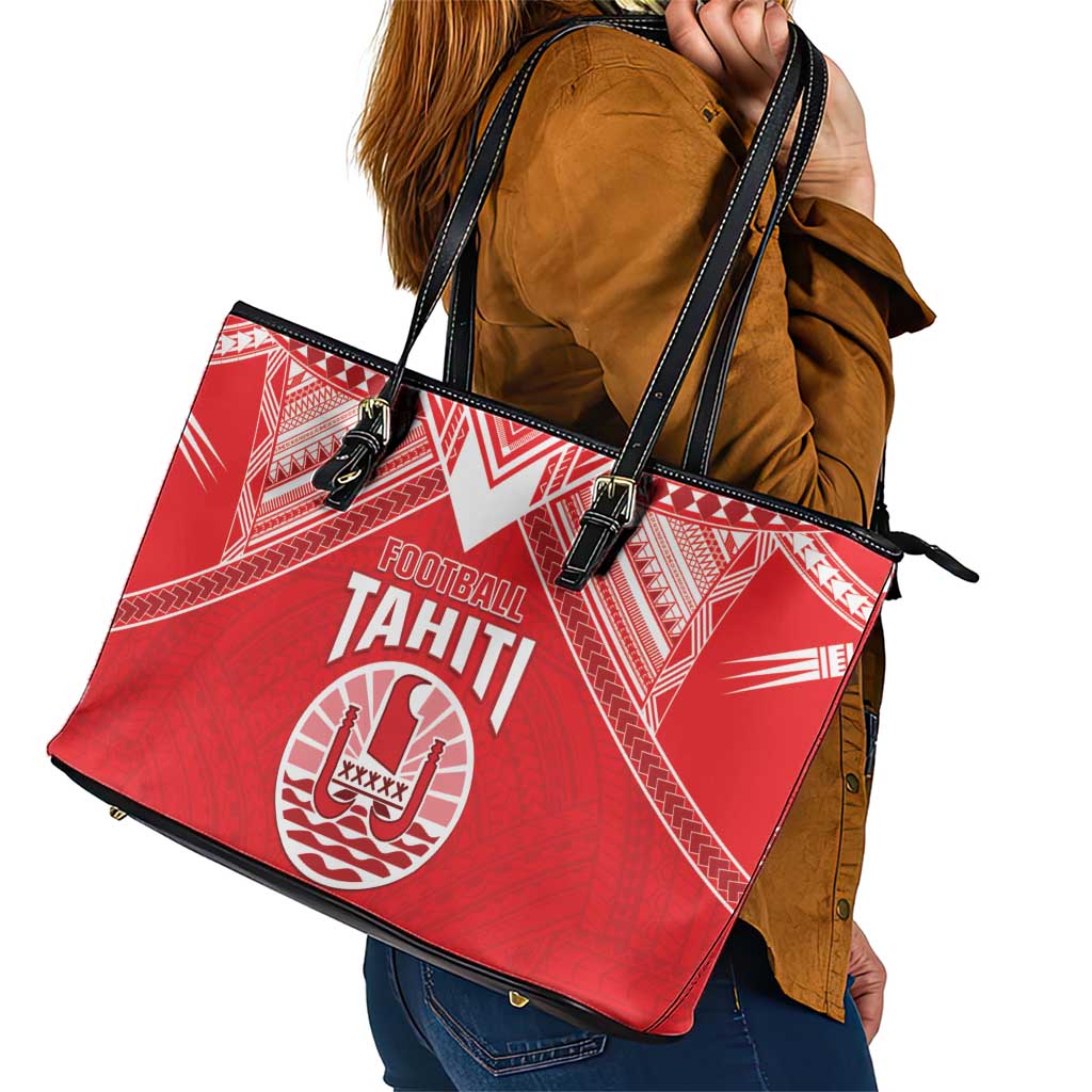 Tahiti Football Leather Tote Bag Coat Of Arms Polynesian Tribal Pattern LT05 - Polynesian Pride