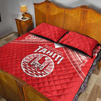 Tahiti Football Quilt Bed Set Coat Of Arms Polynesian Tribal Pattern