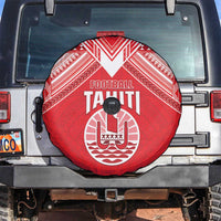 Tahiti Football Spare Tire Cover Coat Of Arms Polynesian Tribal Pattern LT05 Red - Polynesian Pride