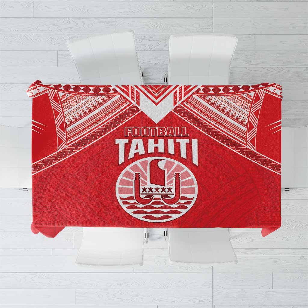 Tahiti Football Tablecloth Coat Of Arms Polynesian Tribal Pattern LT05 Red - Polynesian Pride