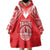 Custom Tahiti Football Wearable Blanket Hoodie Coat Of Arms Polynesian Tribal Pattern