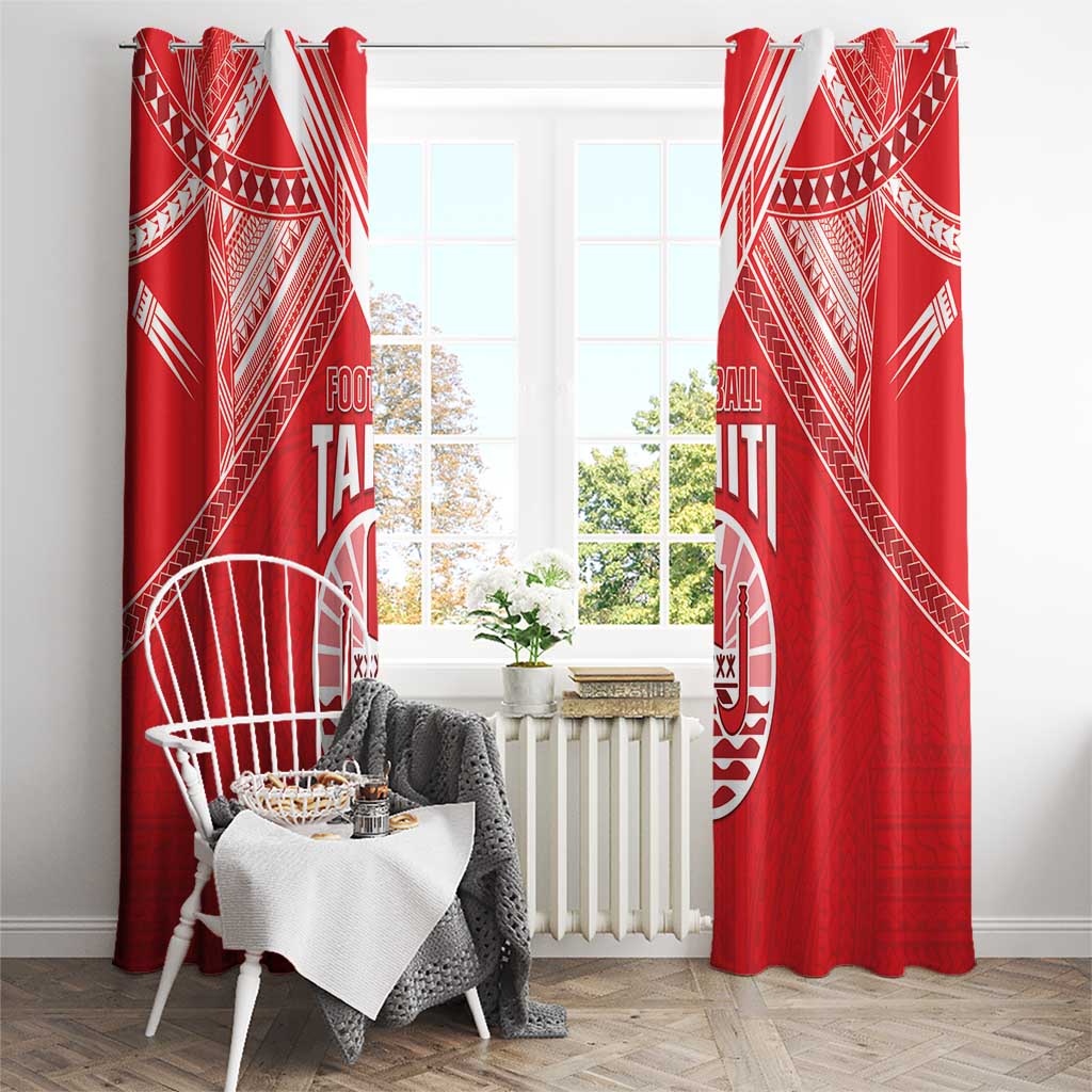 Tahiti Football Window Curtain Coat Of Arms Polynesian Tribal Pattern
