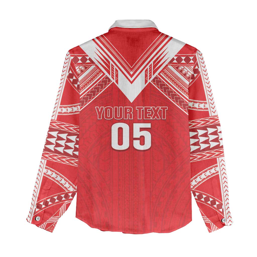 Custom Tahiti Football Women Casual Shirt Coat Of Arms Polynesian Tribal Pattern