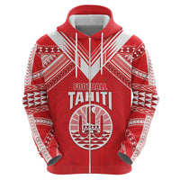 Custom Tahiti Football Zip Hoodie Coat Of Arms Polynesian Tribal Pattern LT05 - Polynesian Pride