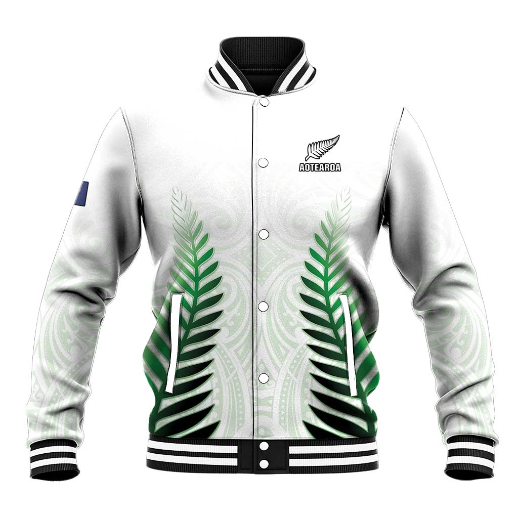 Custom New Zealand Fern Football Baseball Jacket Simple Style
