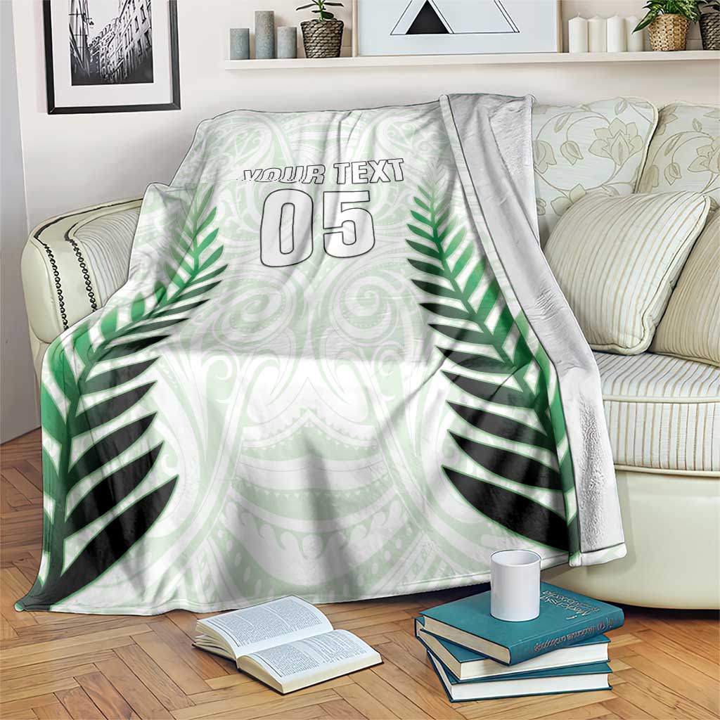 Custom New Zealand Fern Football Blanket Simple Style LT05 White - Polynesian Pride