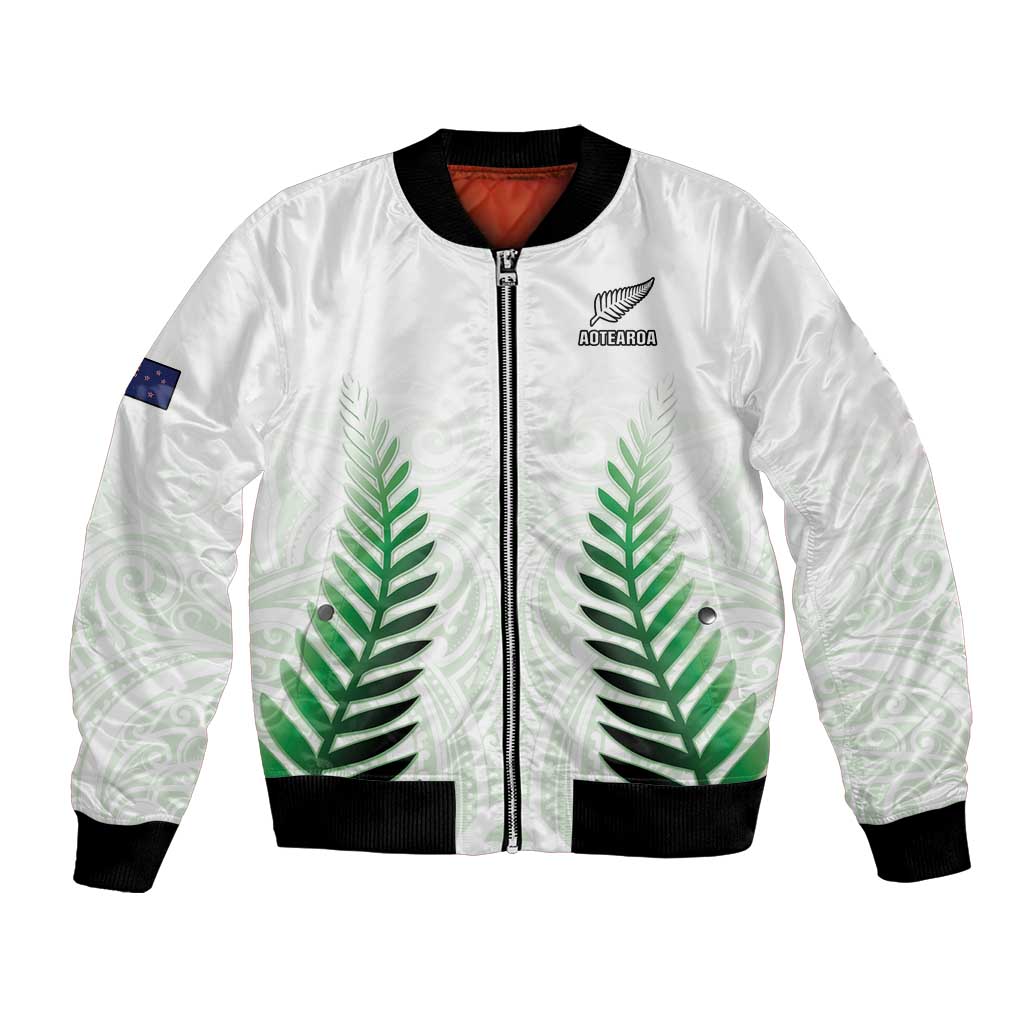 Custom New Zealand Fern Football Bomber Jacket Simple Style
