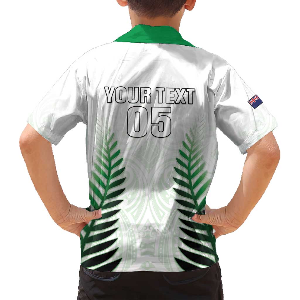 Custom New Zealand Fern Football Family Matching Long Sleeve Bodycon Dress and Hawaiian Shirt Simple Style LT05 - Polynesian Pride
