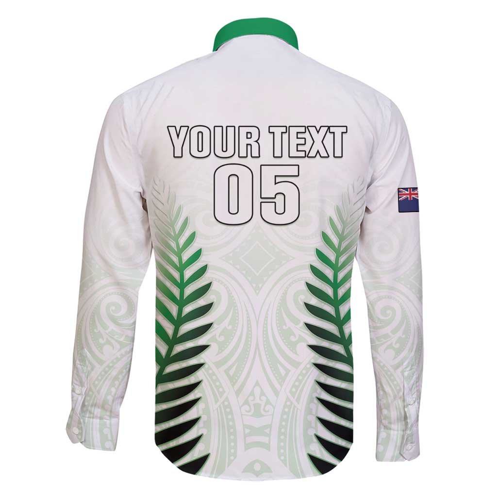 Custom New Zealand Fern Football Family Matching Long Sleeve Bodycon Dress and Hawaiian Shirt Simple Style LT05 - Polynesian Pride