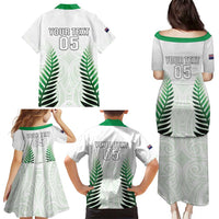 Custom New Zealand Fern Football Family Matching Puletasi and Hawaiian Shirt Simple Style LT05 - Polynesian Pride