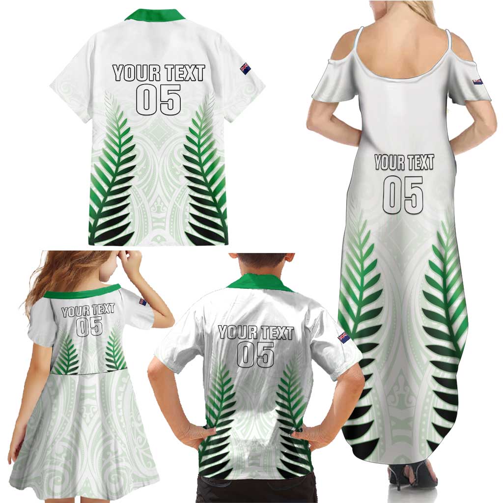 Custom New Zealand Fern Football Family Matching Summer Maxi Dress and Hawaiian Shirt Simple Style LT05 - Polynesian Pride