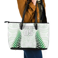 Custom New Zealand Fern Football Leather Tote Bag Simple Style LT05 - Polynesian Pride