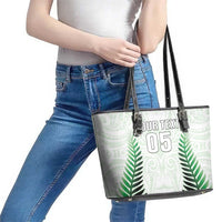 Custom New Zealand Fern Football Leather Tote Bag Simple Style LT05 - Polynesian Pride