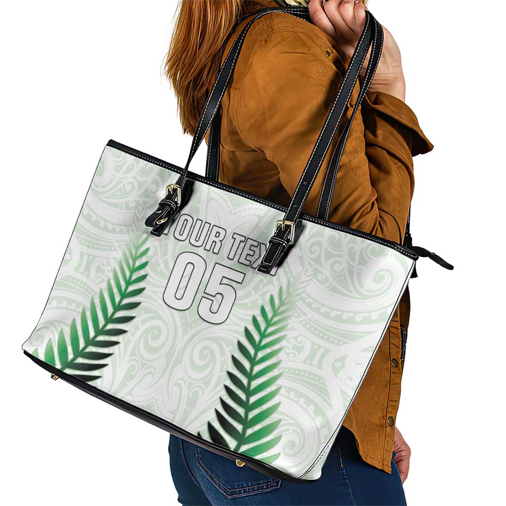 Custom New Zealand Fern Football Leather Tote Bag Simple Style LT05 - Polynesian Pride