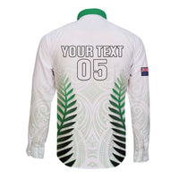 Custom New Zealand Fern Football Long Sleeve Button Shirt Simple Style LT05 - Polynesian Pride