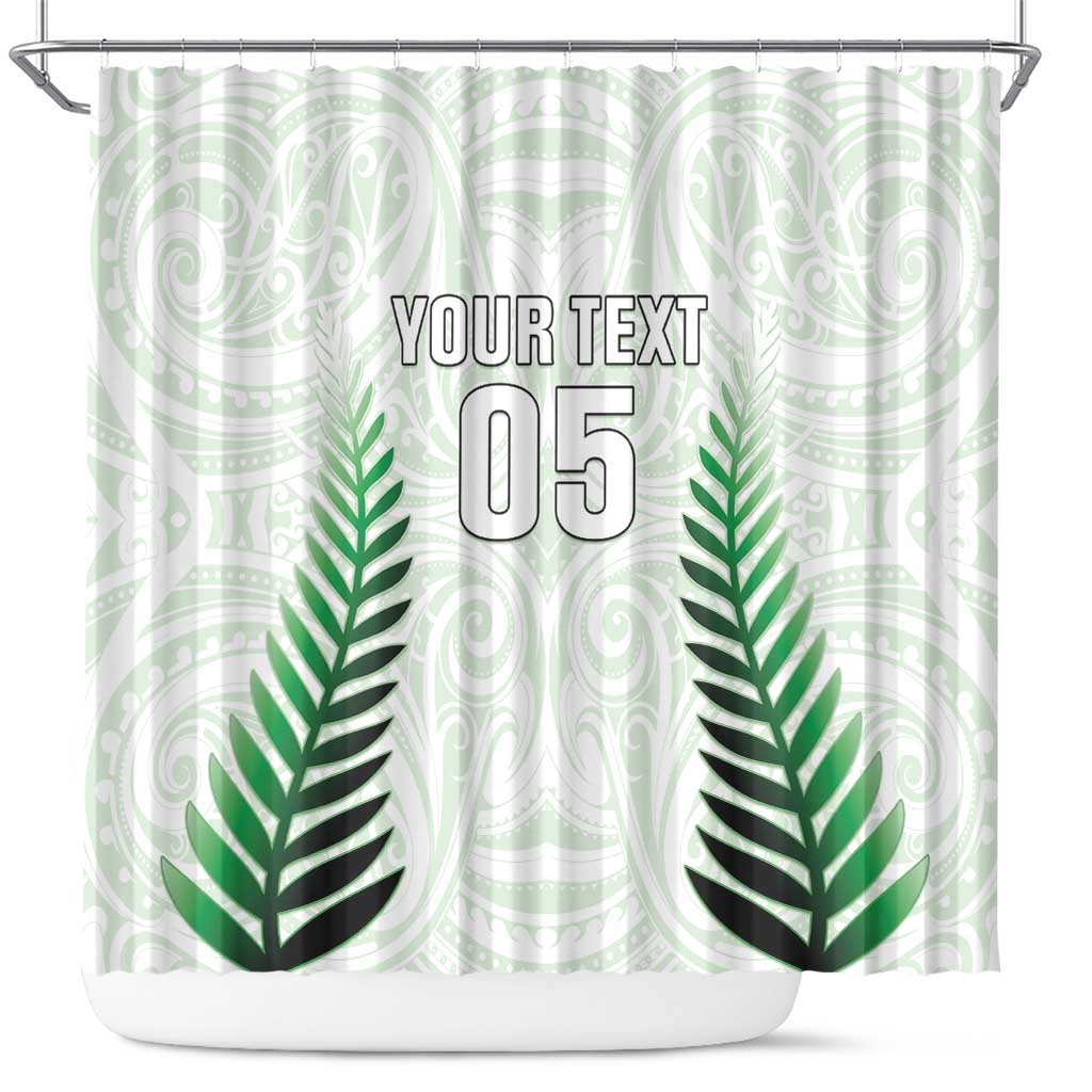 Custom New Zealand Fern Football Shower Curtain Simple Style LT05 White - Polynesian Pride