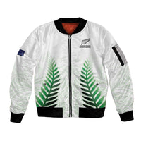 Custom New Zealand Fern Football Sleeve Zip Bomber Jacket Simple Style