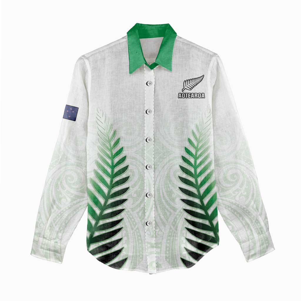 Custom New Zealand Fern Football Women Casual Shirt Simple Style LT05 - Polynesian Pride