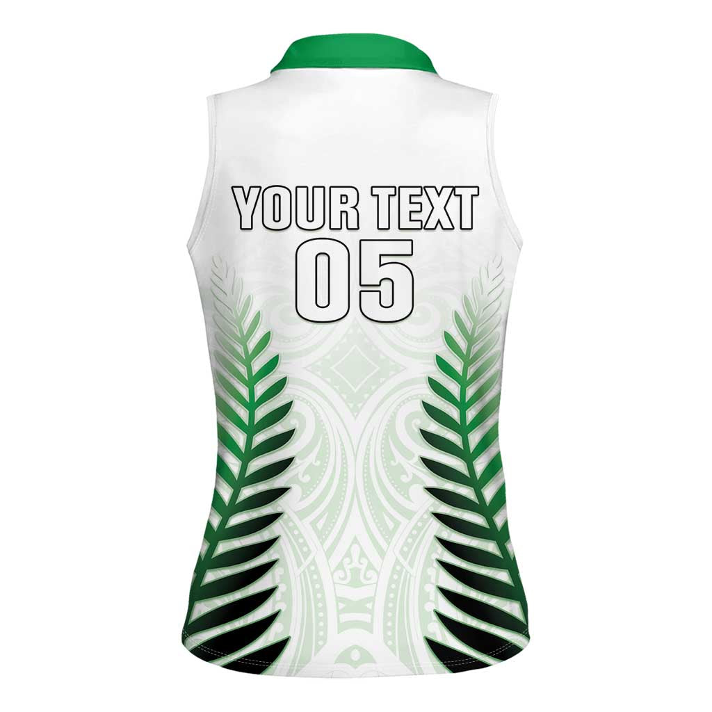 Custom New Zealand Fern Football Women Sleeveless Polo Shirt Simple Style