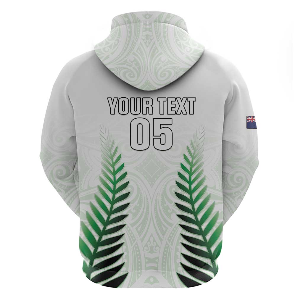 Custom New Zealand Fern Football Zip Hoodie Simple Style