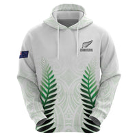 Custom New Zealand Fern Football Zip Hoodie Simple Style