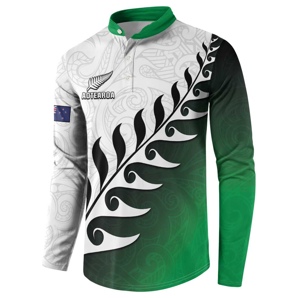 Custom New Zealand Football Button Sweatshirt Go Aotearoa