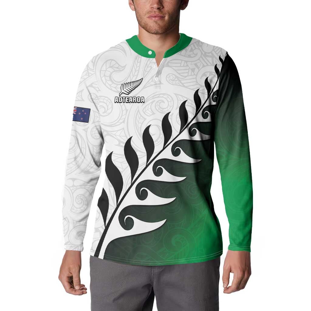 Custom New Zealand Football Button Sweatshirt Go Aotearoa