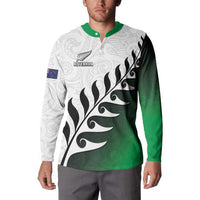 Custom New Zealand Football Button Sweatshirt Go Aotearoa