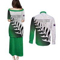 Custom New Zealand Football Couples Matching Puletasi and Long Sleeve Button Shirt Go Aotearoa LT05 - Polynesian Pride