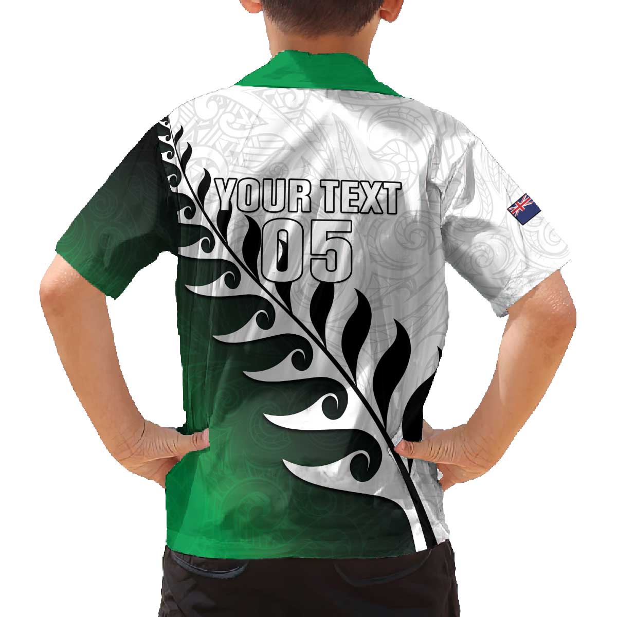 Custom New Zealand Football Family Matching Off The Shoulder Long Sleeve Dress and Hawaiian Shirt Go Aotearoa