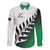 Custom New Zealand Football Family Matching Off The Shoulder Long Sleeve Dress and Hawaiian Shirt Go Aotearoa