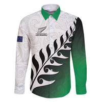 Custom New Zealand Football Family Matching Short Sleeve Bodycon Dress and Hawaiian Shirt Go Aotearoa LT05 Dad's Shirt - Long Sleeve Green - Polynesian Pride