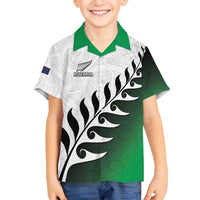 Custom New Zealand Football Family Matching Summer Maxi Dress and Hawaiian Shirt Go Aotearoa LT05 Son's Shirt Green - Polynesian Pride