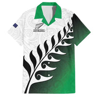 Custom New Zealand Football Family Matching Tank Maxi Dress and Hawaiian Shirt Go Aotearoa LT05 Dad's Shirt - Short Sleeve Green - Polynesian Pride