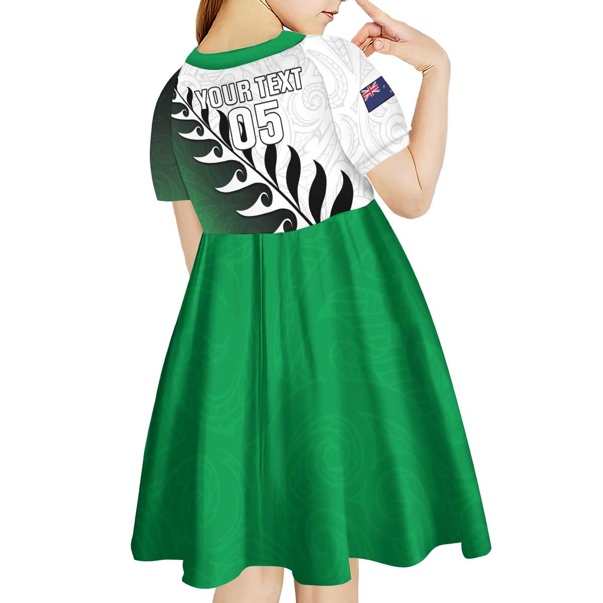 Custom New Zealand Football Kid Short Sleeve Dress Go Aotearoa