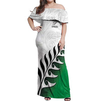 Custom New Zealand Football Off Shoulder Maxi Dress Go Aotearoa