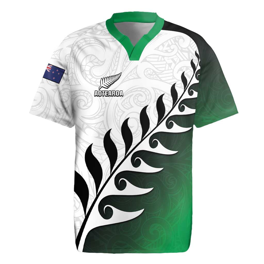 Custom New Zealand Football Rugby Jersey Go Aotearoa LT05 Green - Polynesian Pride