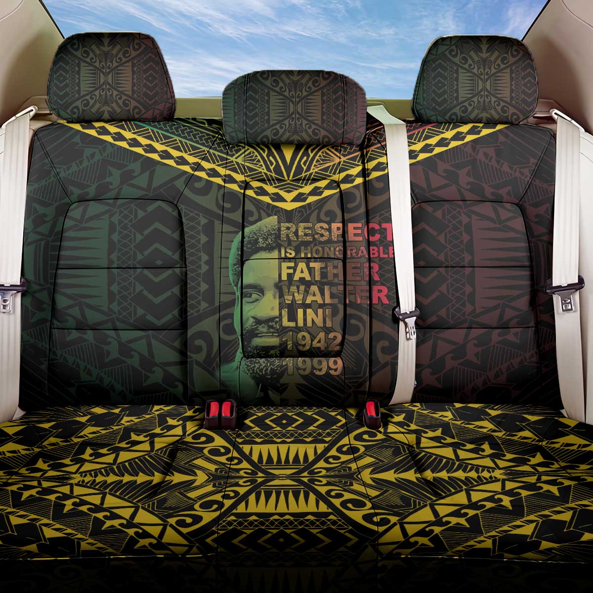 Happy Vanuatu Father Lini Day Back Car Seat Cover