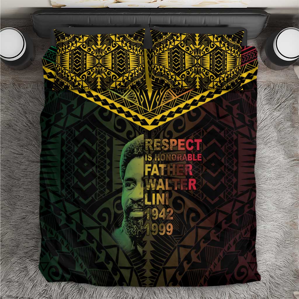 Happy Vanuatu Father Lini Day Bedding Set LT05 Black - Polynesian Pride