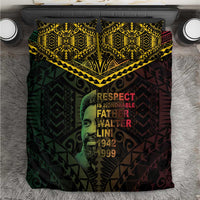 Happy Vanuatu Father Lini Day Bedding Set LT05 Black - Polynesian Pride