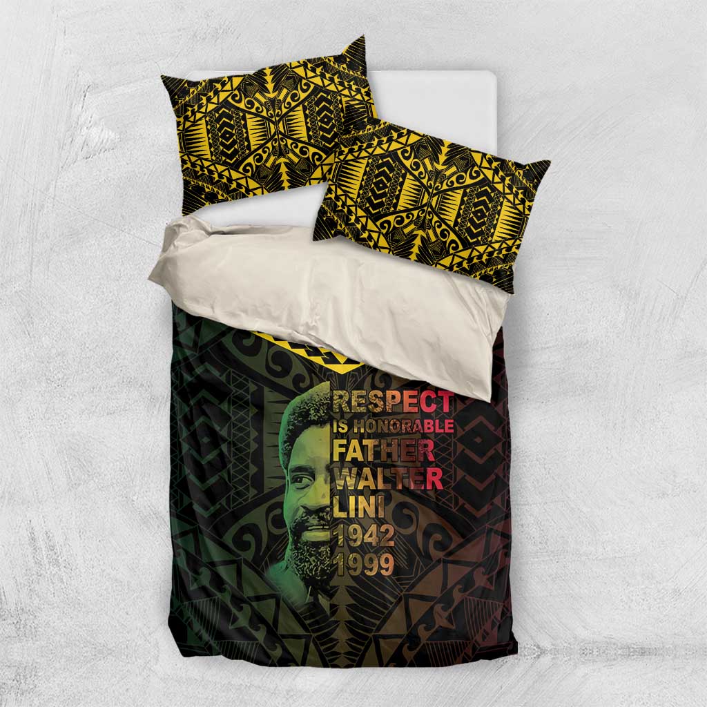Happy Vanuatu Father Lini Day Bedding Set LT05 US Twin 172cm x 218cm Black - Polynesian Pride