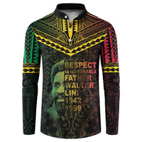 Happy Vanuatu Father Lini Day Button Sweatshirt LT05 Black - Polynesian Pride